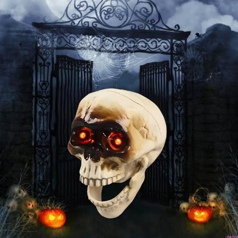 Animated Halloween Skeleton Head with Flashing Eyes | Beautiful, Festive & Built to Last Season After Wonderful Season