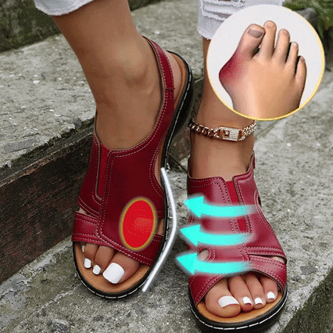 Premium Leather Wedge Sandals | Podiatrist-Friendly Design — Wide Fit, Arch Support & Maximum Comfort
