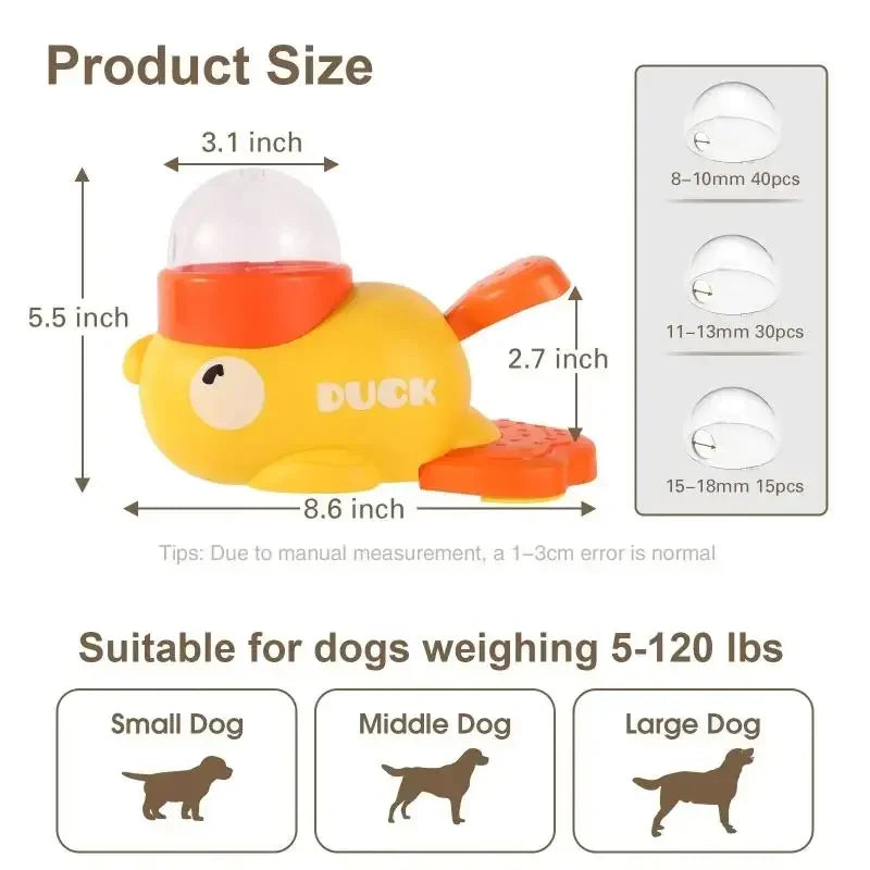 Interactive Duck Dog Puzzle Feeder Toy | Slow Feeder & Mental Enrichment for Dogs