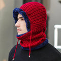 Winter Knit Balaclava Hat with Attached Scarf | Full Face Cover for Cold Weather