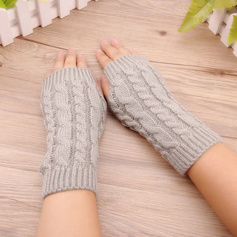 Women's Knit Fingerless Winter Gloves | Stylish Knitted Hand Warmers for Women