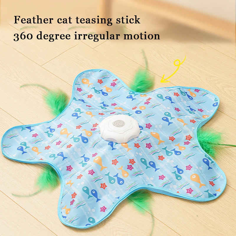 Automatic Hide & Seek Interactive Cat Toy | Self-Moving Feather Teaser for Indoor Cats