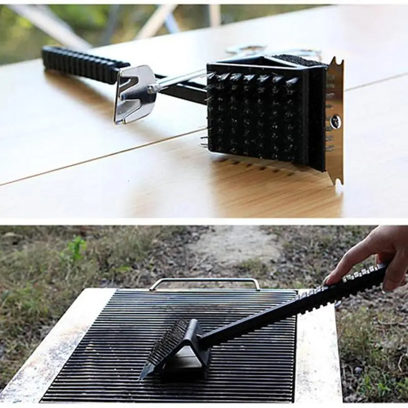 3 in 1 Barbecue Grill Brush with Scraper and Sponge | Make Your Garden Beautiful, Functional & the Envy of the Neighbourhood