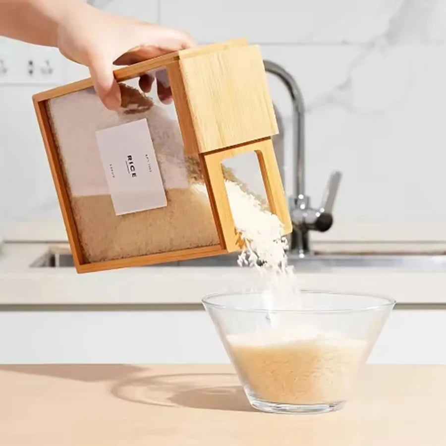 Bamboo Cereal Dispenser and Food Storage Container | Restaurant-Quality Results in Your Own Kitchen — Every Single Time