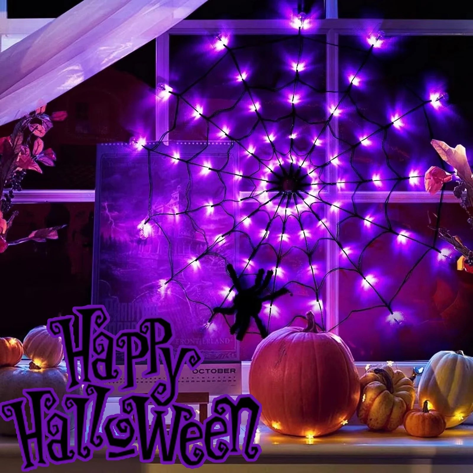 Halloween Spider Web Decoration with Lights | Some Decorations Are Just Décor — This One Becomes Part of Your Tradition