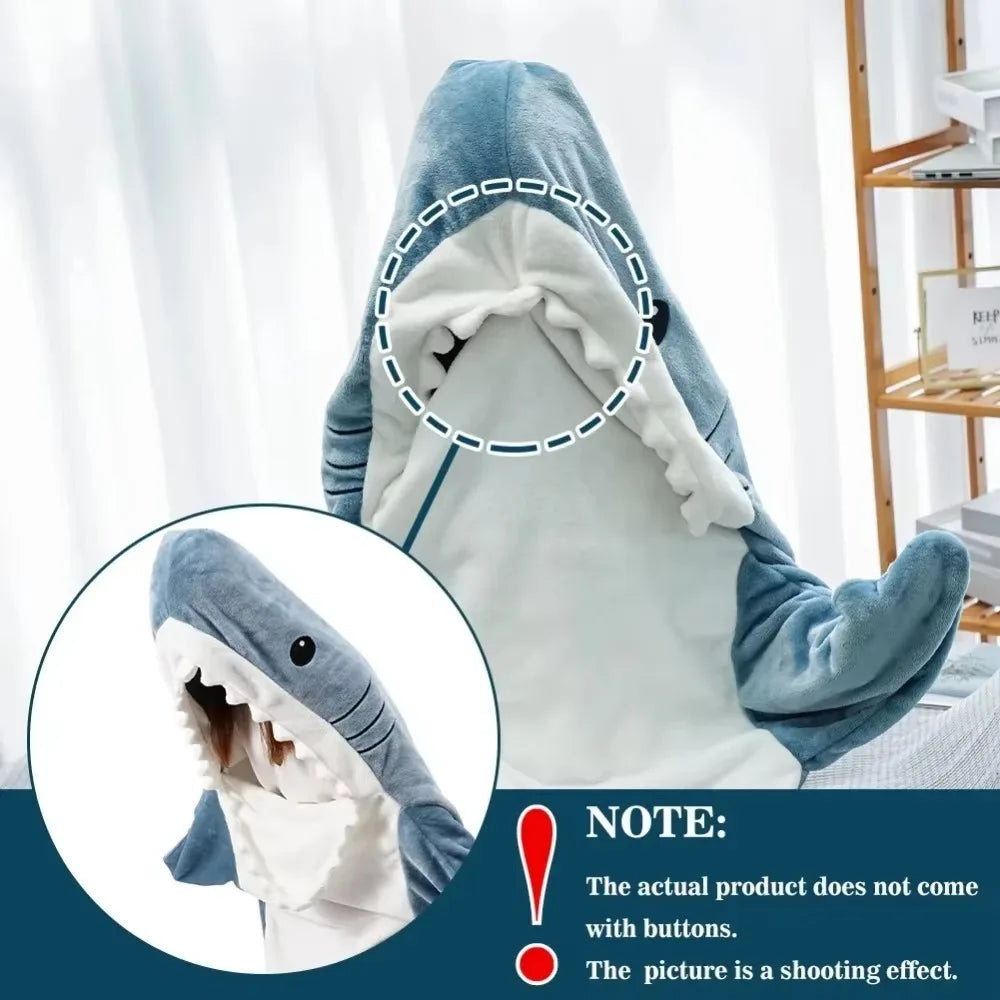 Soft Flannel Shark Hoodie Blanket | Wardrobe Staple with a Luxurious Feel & Contemporary Silhouette