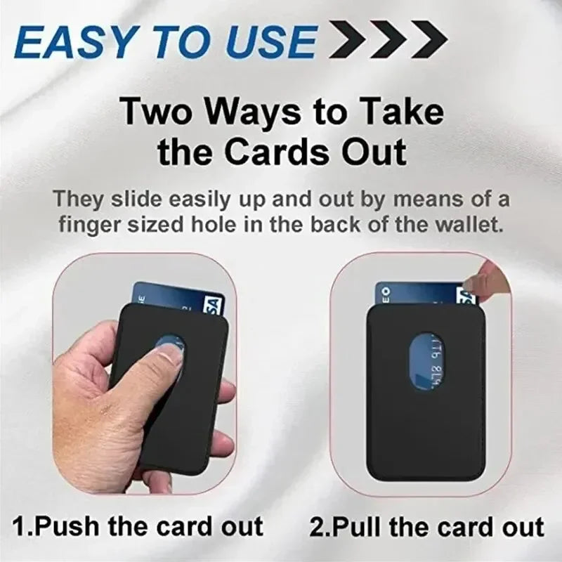 Magnetic Leather Card Holder Wallet for iPhone | MagSafe Compatible Phone Wallet with Card Slots