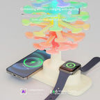 Spiral Tree Table Lamp with Wireless Charger | Ambient Mood Light & Qi Wireless Charging Desk Lamp