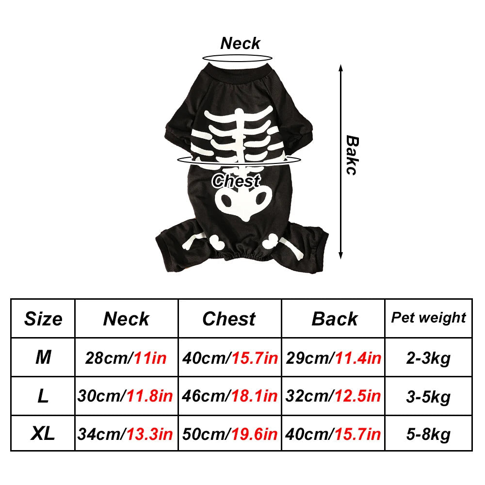 Skeleton Jumpsuit Dog Halloween Costume | Vet-Approved Pet Essential for Comfort, Safety & Wellbeing