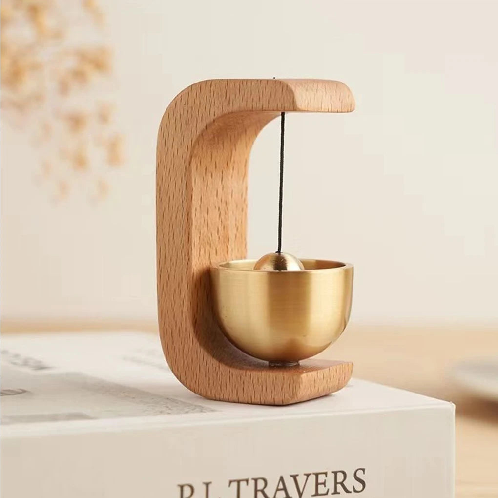 Wireless Door Chime with Brass Bell and Wooden Frame | Stylish Home Essential That Transforms & Elevates Your Living Space
