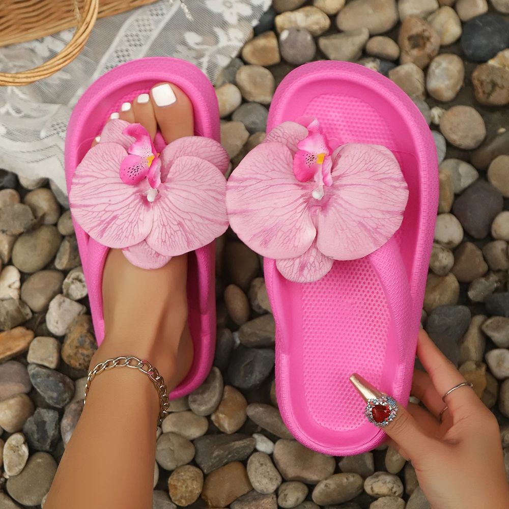 Ladies Tropical Orchid Summer Flip Flops | Classic Style with Cloud-Like Comfort — For Every Occasion & Outfit