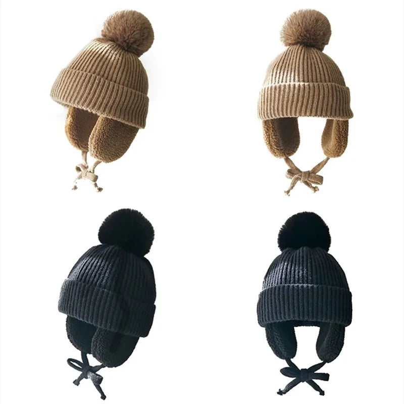 Kids Knit Beanie with Earflaps | Warm Winter Hat for Toddlers & Children