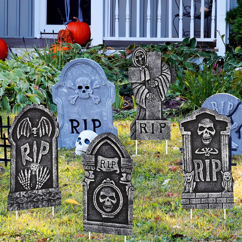 Halloween Tombstone Gravestones with Stakes | Bring the Magic of the Season into Your Home with This Beautiful Piece