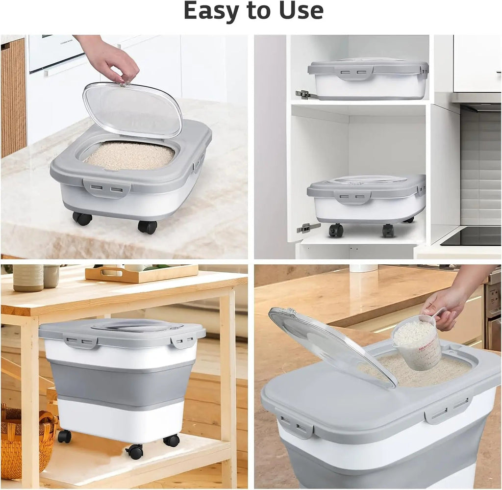 Foldable Large Capacity Food Storage Container | Collapsible Space-Saving Fridge & Freezer Box