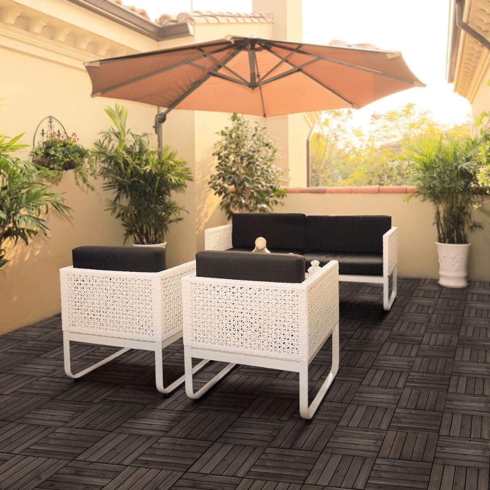 Interlocking Outdoor Patio Wood Flooring Deck Tiles 27Pcs | Make Your Garden Beautiful, Functional & the Envy of the Neighbourhood