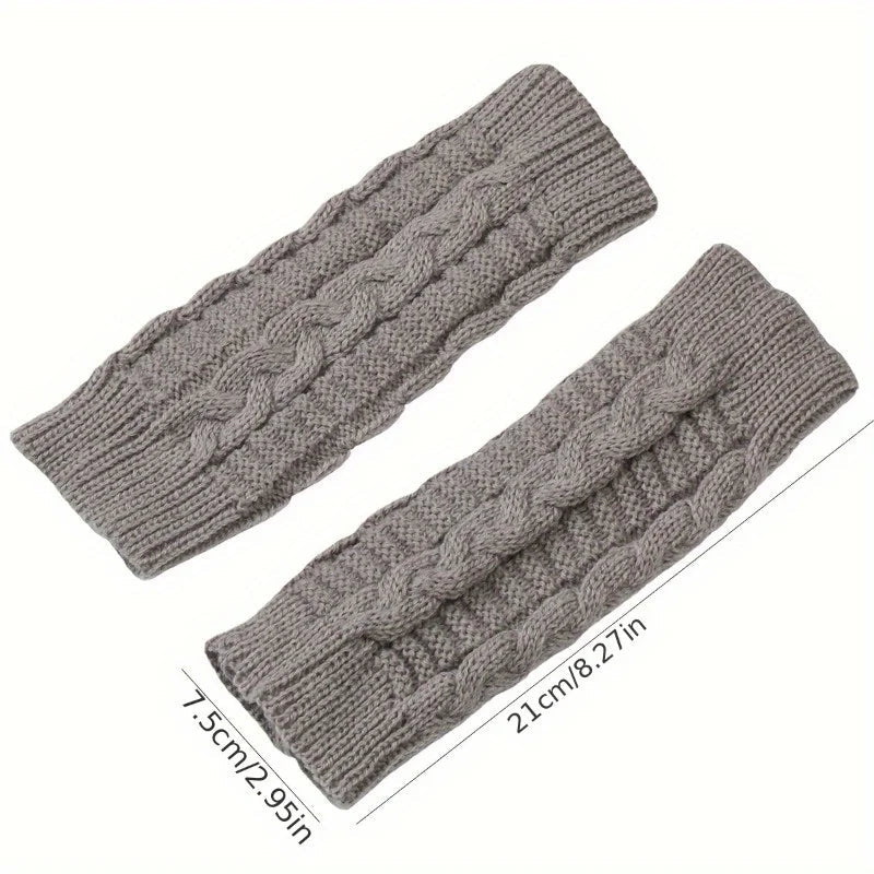 Women's Knit Fingerless Winter Gloves | Stylish Knitted Hand Warmers for Women