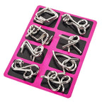 8 Piece Metal Puzzle Ring Set Brain Teaser Toys | Fun & Educational Toy for Curious, Creative, Confident Kids