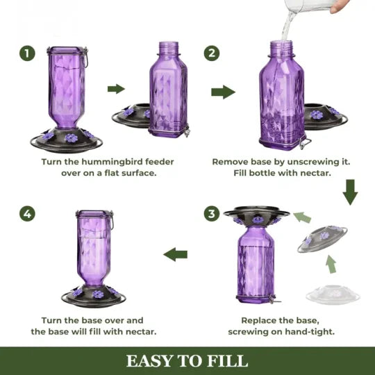 24oz Leak Proof Glass Hummingbird Feeder | Premium Pet Care — Safe, Durable & Trusted by Pet Owners Everywhere