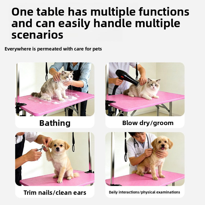 Foldable Pet Grooming Table with Adjustable Height