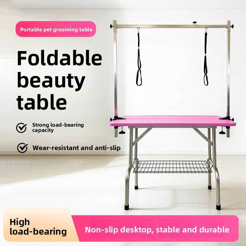Foldable Pet Grooming Table with Adjustable Height