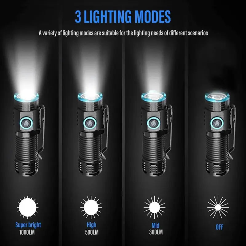 Compact Rechargeable Flashlight LED Torch | Engineered for the Great Outdoors — Lightweight, Tough & Dependable