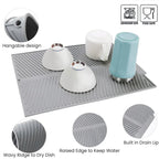 Silicone Dish Drying Mat for Kitchen Countertop | Non-Slip Washable Drainer Pad — S, M & L