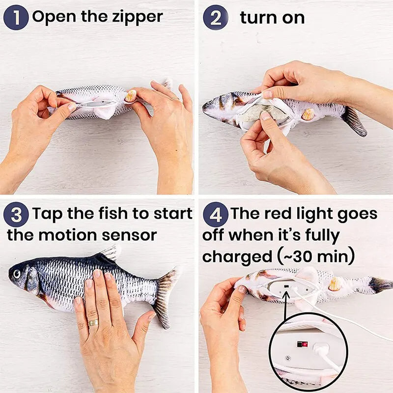 USB Charging Interactive Cat Toy Fish | Engaging Kids Toy That Sparks Creativity, Curiosity & Confidence