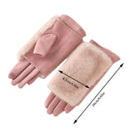 Suede Faux Rabbit Fur Touchscreen Winter Gloves | Warm Lined Dress Gloves for Women