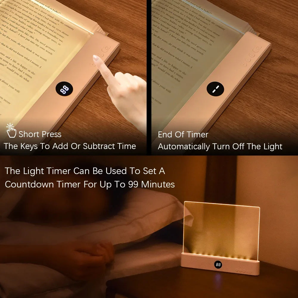 LED Night Vision Flat Panel Reading Light | Clip-On Book Light for Bed, Desk & Reading