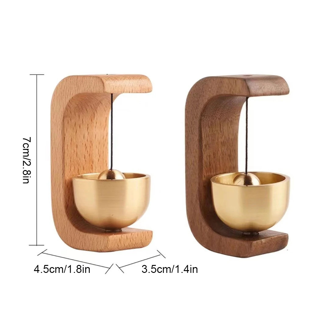Wireless Door Chime with Brass Bell and Wooden Frame | Stylish Home Essential That Transforms & Elevates Your Living Space