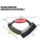 3 in 1 Grill Brush with Brass Bristles and Scraper | Hardy, Weather-Resistant & Beautifully Designed for Your Outdoor Space