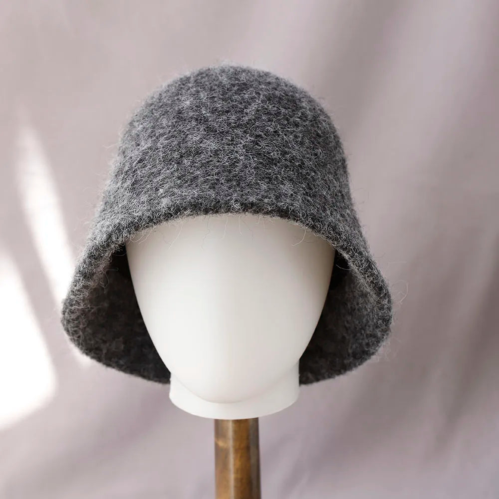 Women's Winter Wool Bucket Hat | Warm Knit Wide Brim Hat for Autumn & Winter