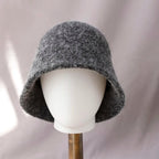 Women's Winter Wool Bucket Hat | Warm Knit Wide Brim Hat for Autumn & Winter