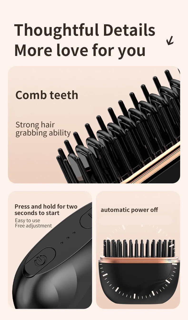 Wireless 2-in-1 Portable Ceramic Hair Straightener | Cordless Travel Straightener & Curler