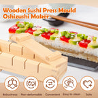 Handcrafted Wooden Sushi Maker Press Mould | Easy Home Sushi Kit for Perfect Rolls & Nigiri