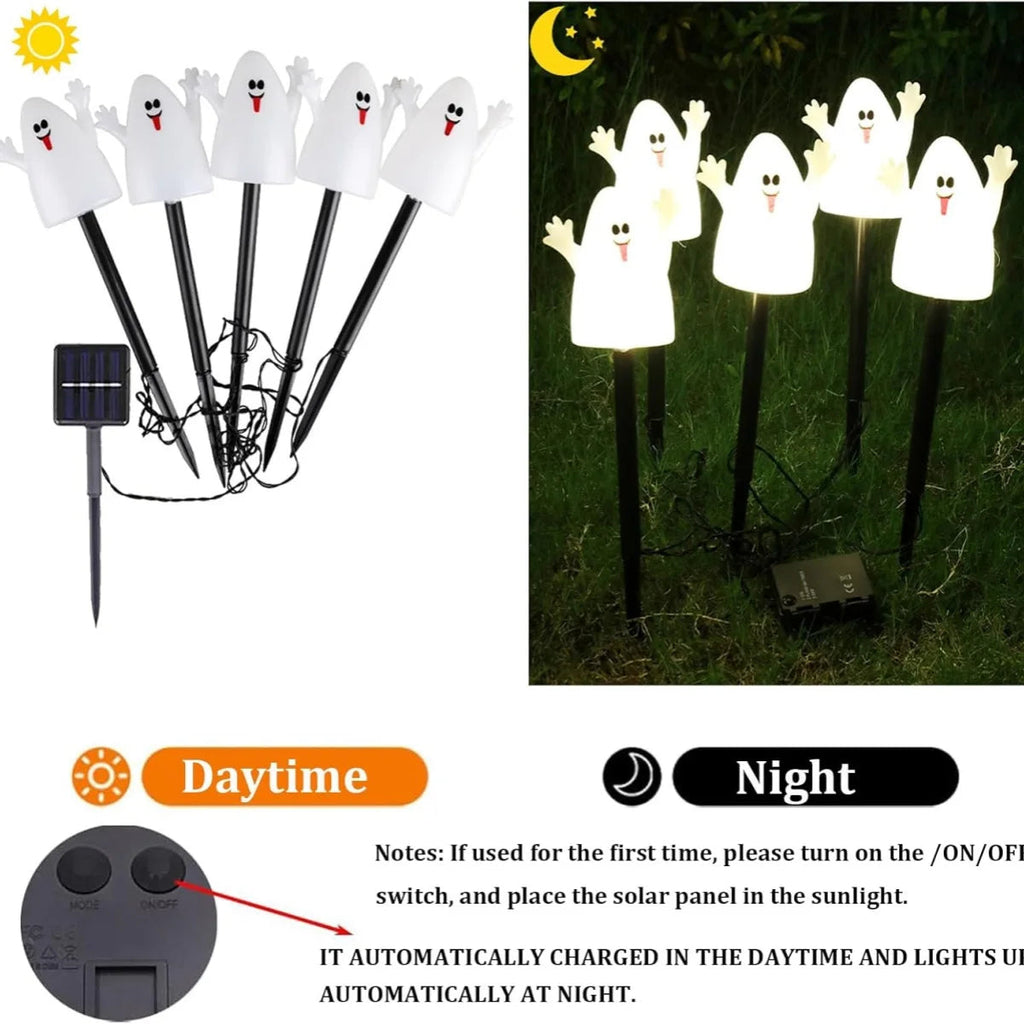 Lighted Halloween Pumpkin and Ghost Solar Decor Set | Bring the Magic of the Season into Your Home with This Beautiful Piece