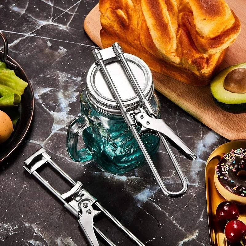 Adjustable Stainless Steel Jar & Bottle Opener | Multi-Function Kitchen Lid Opener Tool