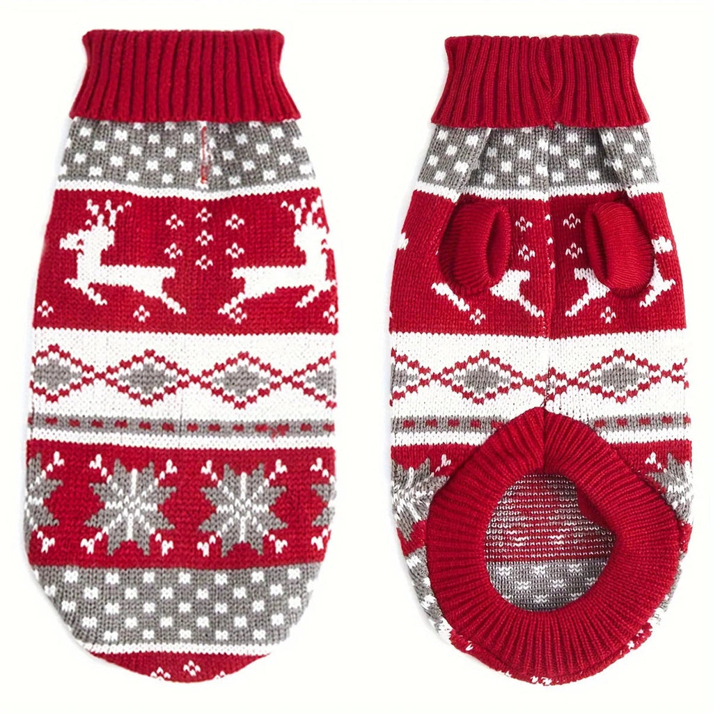 Knitted Dog Christmas Jumper | Festive Pet Sweater for Small Dogs