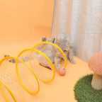 Collapsible S-Shape Interactive Cat Tunnel | Pop-Up Play Tube with Hanging Toy for Cats