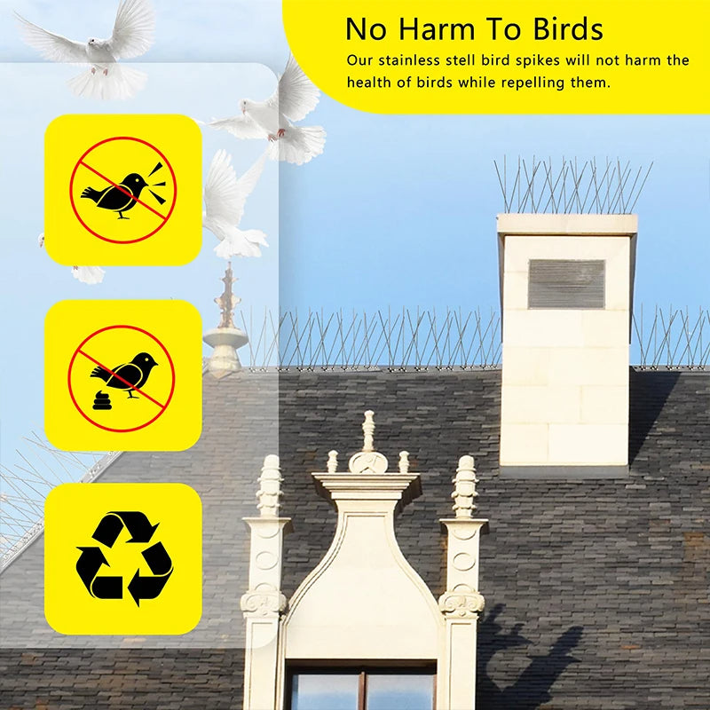 Outdoor Stainless Bird Repeller Spikes | Premium Outdoor Essential for Garden Lovers — Built to Last Outdoors