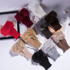 Faux Fur Fingerless Winter Gloves | Warm Fluffy Hand Warmers for Women