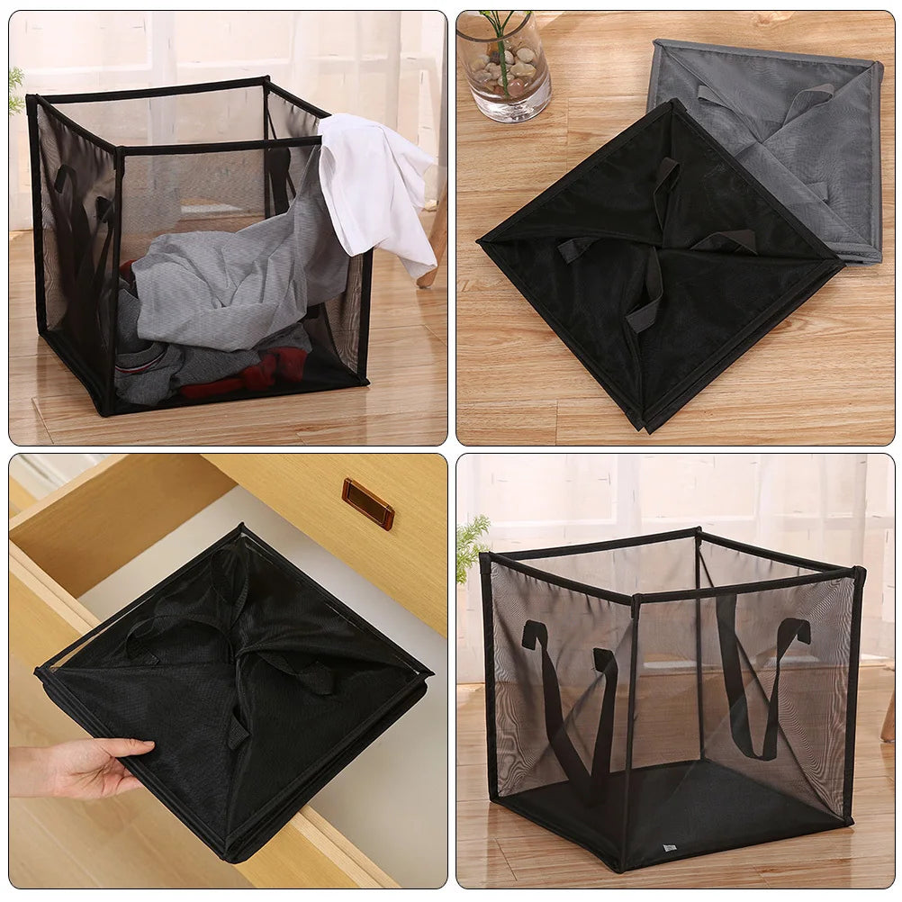 Foldable Mesh Laundry Hamper with Carry Handles | Large Capacity Collapsible Laundry Basket
