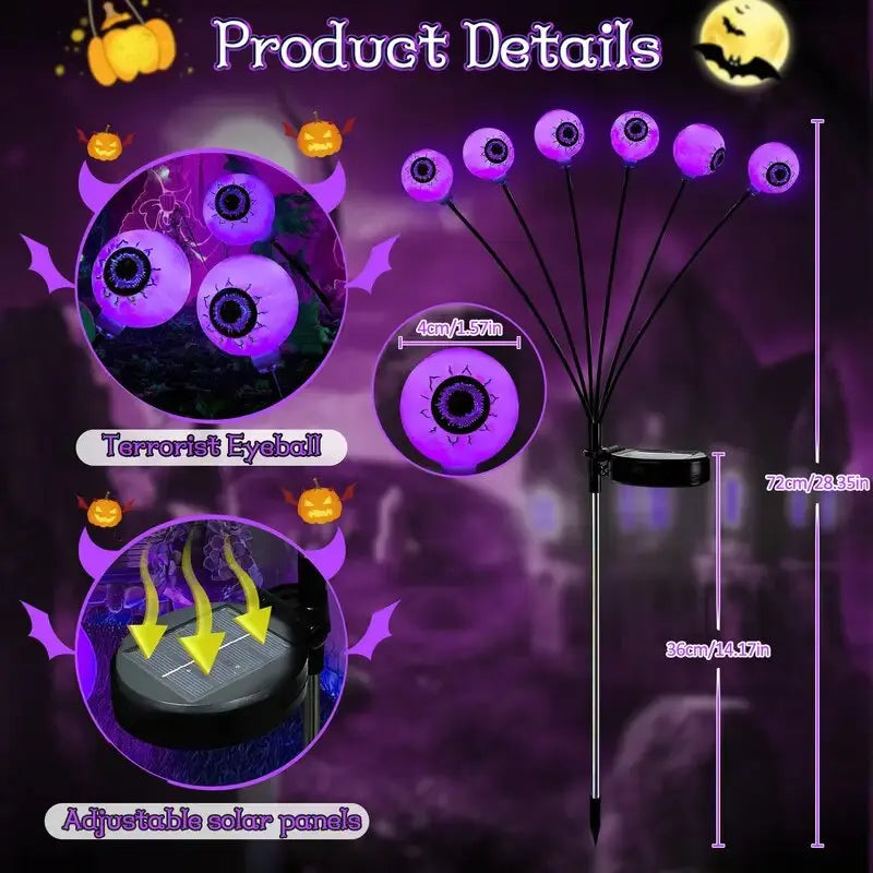 Lighted Halloween Eyeball Props Solar Garden Lights | Festive, Charming & Built to Create Magical, Lasting Seasonal Memories