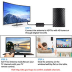 Long Range 4K Indoor HDTV Digital Antenna | 600 Mile Range Freeview Antenna for 1080p and 4K TV