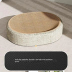 Oval Sisal 2-in-1 Cat Scratcher Bed | Natural Sisal Scratch Pad & Cosy Nap Bed for Cats