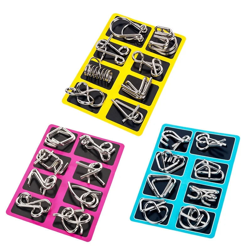 8 Piece Metal Puzzle Ring Set Brain Teaser Toys | Fun & Educational Toy for Curious, Creative, Confident Kids