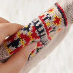 Snow Pattern Warm Winter Floor Socks | Fluffy Cosy Thermal Slipper Socks for Women