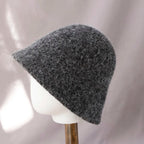 Women's Winter Wool Bucket Hat | Warm Knit Wide Brim Hat for Autumn & Winter