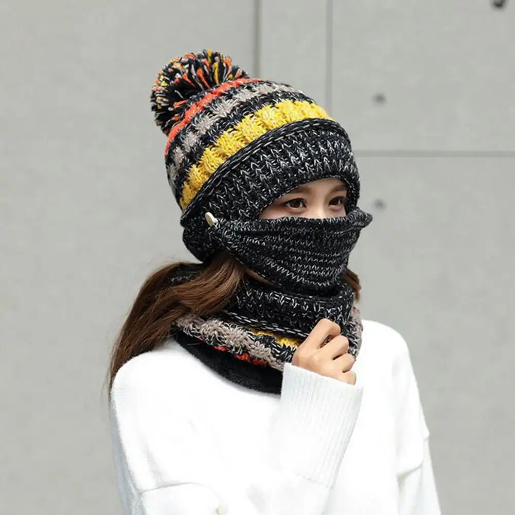 Cozy Knitted Hat Scarf Set with Velvet Lining | Thoughtfully Crafted Accessory — Timeless Style & Premium Quality Feel