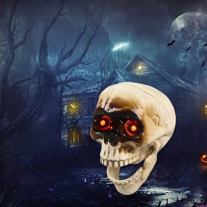 Animated Halloween Skeleton Head with Flashing Eyes | Beautiful, Festive & Built to Last Season After Wonderful Season